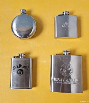 Set patru recipiente inox de buzunar, pentru whisky - imagine 2