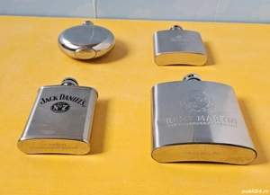 Set patru recipiente inox de buzunar, pentru whisky - imagine 3