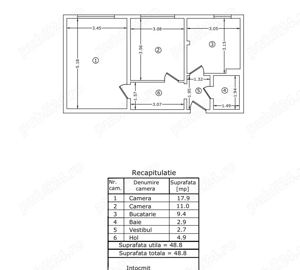 Apartament 2 camere   decomandat   renovat   mobilat & utilat - imagine 10