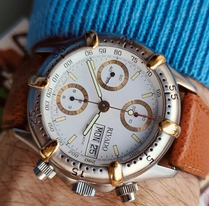 Rivado Ceas Cronograf Elvetian Automatic Valjoux 7750 Bezel Rotativ - imagine 2