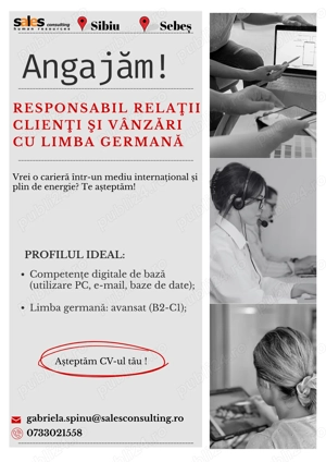 Angajam Responsabil relatii clienti (Customer support)