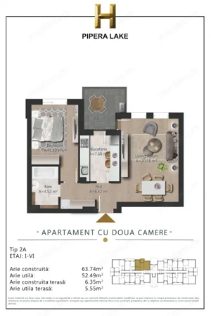Apartament 2 Camare complex H Pipera Lake centrala + optional parcare - imagine 5