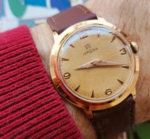 Lemania ceas elvetian vintage mecanic cadran tropical 16 rubine - imagine 2