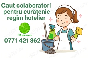 Căutăm colaboratori pentru curățenie în regim hotelier