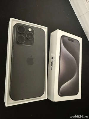 iPhone 15 Pro 256GB Black Titanium , Baterie originala 89%