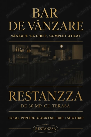Afacere la cheie - cocktailbar - ComplexTM  toate autorizatiile pentru cod CAEN de bar   terasă mică