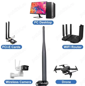 2X antena wifi , antena placa de retea router