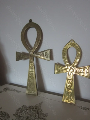 cadou rar Ankh Cruce Cheia Vieții  bronz masiv vintage Egipt 1980
