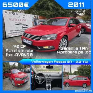 Volkswagen Passat B7 posibilitate rate fara avans 