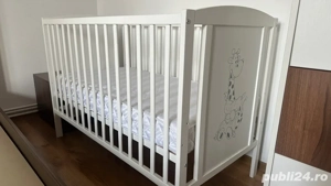 Patut din lemn masiv 120x60 cm + saltea cocos