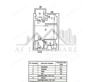 Etaj 1 Apartament 1 camera  Bd. Poitiers - Frumoasa - imagine 2