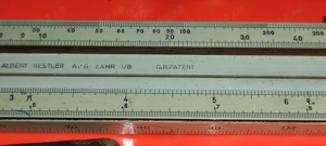 Rigla de calcul VINTAGE de colectie  germana ALBERT NESTLER  lungime 30 cm  p