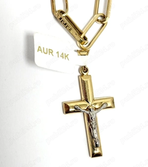 lant (model Versace) si cruciulita aur 14kt, 420 lei gram