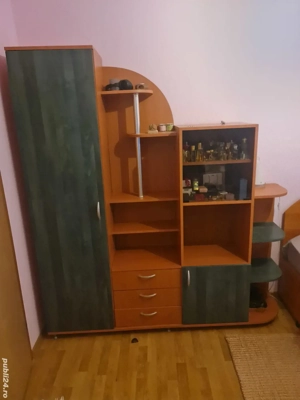 Mobila+pat dormitor+saltea+ birou+2 noptiere