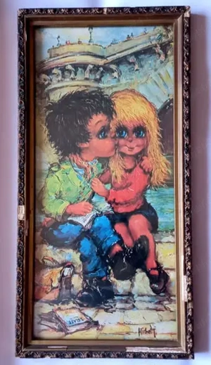 "Primul sarut" - Michel Thomas   1971 - print de epocă (45 - 35 lei)