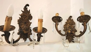 Aplice de dimensiuni mari din bronz masiv și elemente din cristal in stilul francez Louis ,piese cu 