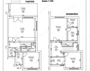 Duplex cu 3 camere - Curte generoasa 443 mp - Mosnita - imagine 3