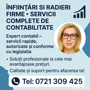 infiintari radieri si alte modificari la Registrul Comertului, servicii contabilitate  
