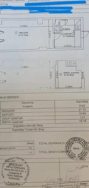 Vand spatiu comercial in Deva, zona 1 Decembrie (Ultracentral), suprafata utila 49,18 mp, vitrina  - imagine 2