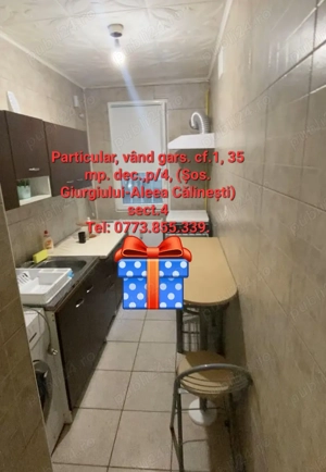 Proprietar, vând garsonieră cf.1, dec, p 4, Aleea Călinești (Șos.Giurgiului), sector 4.