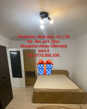 Proprietar, vând garsonieră cf.1, dec, parter din 4, Aleea Călinești 6, (Șos.Giurgiului), sector 4. - imagine 4