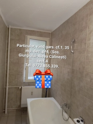 Proprietar, vând garsonieră cf.1, dec, parter din 4, Aleea Călinești 6, (Șos.Giurgiului), sector 4. - imagine 6