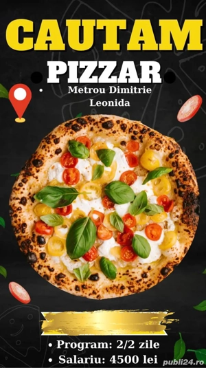 Angajăm personal - pizzar - Zona Metrou Leonida