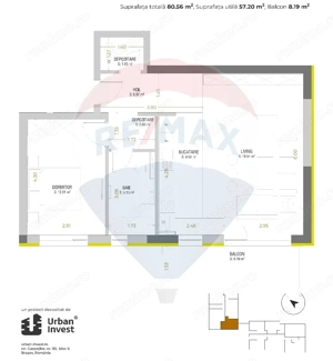Apartament de 2 camere, 57.2 utili | Urban Plaza - imagine 14