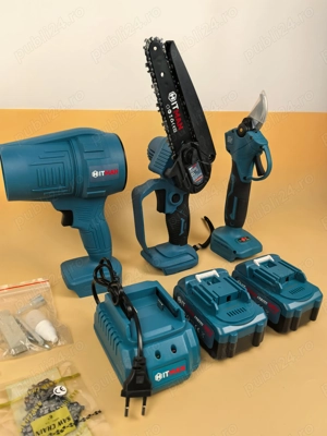 Set 3 scule electrice cu 2 baterii 88V si incarcator