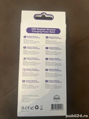 Baterie externa Powerbank MagSafe EGA P3   10.000 mAh, 20W Fast Charge, 15W Wireless - imagine 2