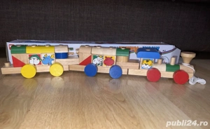 Trenuleț din lemn cu forme geometrice   Montessori