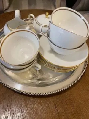 6 cesti portelan Bavaria cu zaharnita si latiera