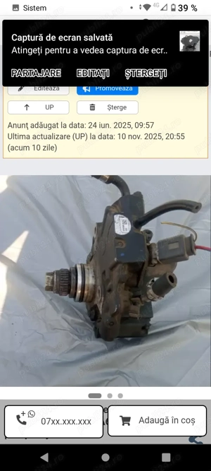 Pompa inalta a651 Jeep Compass 2.2 CRD 2010-2016 cod A6510700701 pompa injectie E5 ID #1221797264