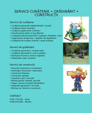 Servicii curatenie gradinarit constructii