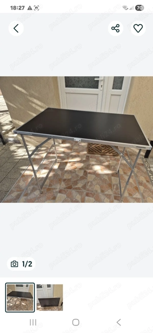 Vând masă pliabilă nouă ,reglabilă pe înălțime ,100 cm lungime y60 cm lățime
