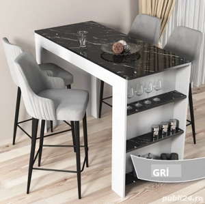 Set Masa Bar Model Marmura cu 4 scaune Modella