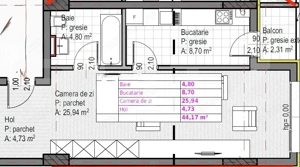 Apartament cu 1 camera + bucatarie inchisa,  Soporului – aproape de Iulius Mall