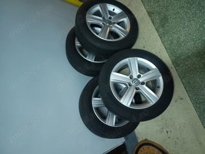 Set 4 jante originale aliaj cu anvelope vara 205/55 R16 / 6.5JX16