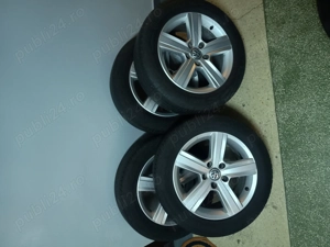 Set 4 jante originale aliaj cu anvelope vara 205/55 R16 / 6.5JX16 - imagine 4
