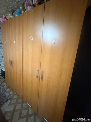 Pat+saltea si dulap 4 usi+4 sertare