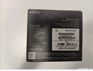 Boxa portabila SONY ULT FIELD 1 SRS-ULT10H, Bluetooth, IP67, BlackSpecificaţii tehnice   Sony ULT FI - imagine 2