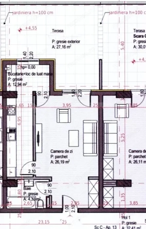 Apartament cu 1 camera, terasă generoasă,  Soporului – aproape de Iulius Mall