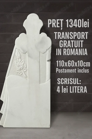 Monumente funerare, TRANSPORT GRATUIT in Romania, cruci marmura si granit