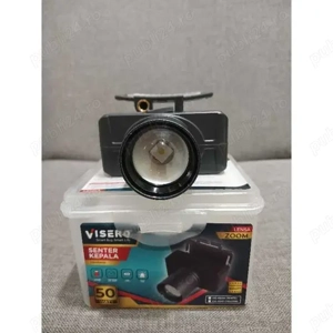 Lanterna frontala laser puternica zoom raza 350metri , acumulator  incarcare usb type c , afisaj led - imagine 4