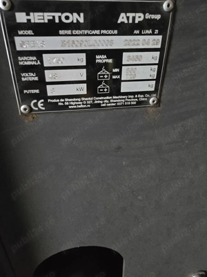 Stivuitor electric 1.8 tone 4 roti, marca Hefton, model SFE18 - imagine 6