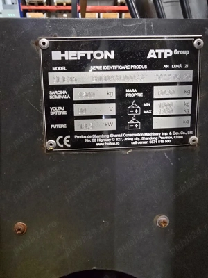 Stivuitor electric 3.5, marca Hefton, model SFE35, rulat - imagine 7