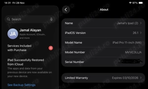  iPad Pro 11" (512 GB) + Apple Pencil Pro   ca nou!  Vând iPad Pro 11 inch, 512 GB, împreună cu Ap