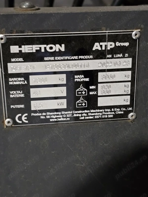 Stivuitor electric cu 3 roti, 1.8T, marca HEFTON, model SFE18T - imagine 5