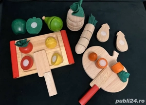 Set jucării din lemn , montessori   fructe & legume de tăiat   Nou ptr Bucataria copilului
