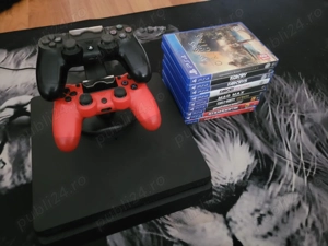 Vând ps4 slim 2 manete,stație de încarcare,9 jocuri  - imagine 3